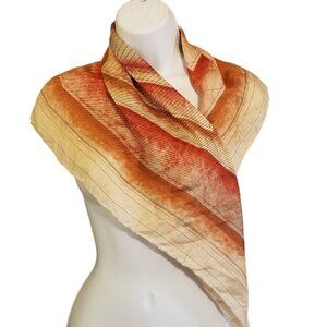 COPY - Echo Vintage Silk Square Scarf Geometric Square Red Orange Stripes